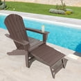 thumbnail image 4 of Costway 2 PCS Outdoor Patio HDPE Adirondack Chair Beach Seat Retractable Ottoman Coffee, 4 of 9