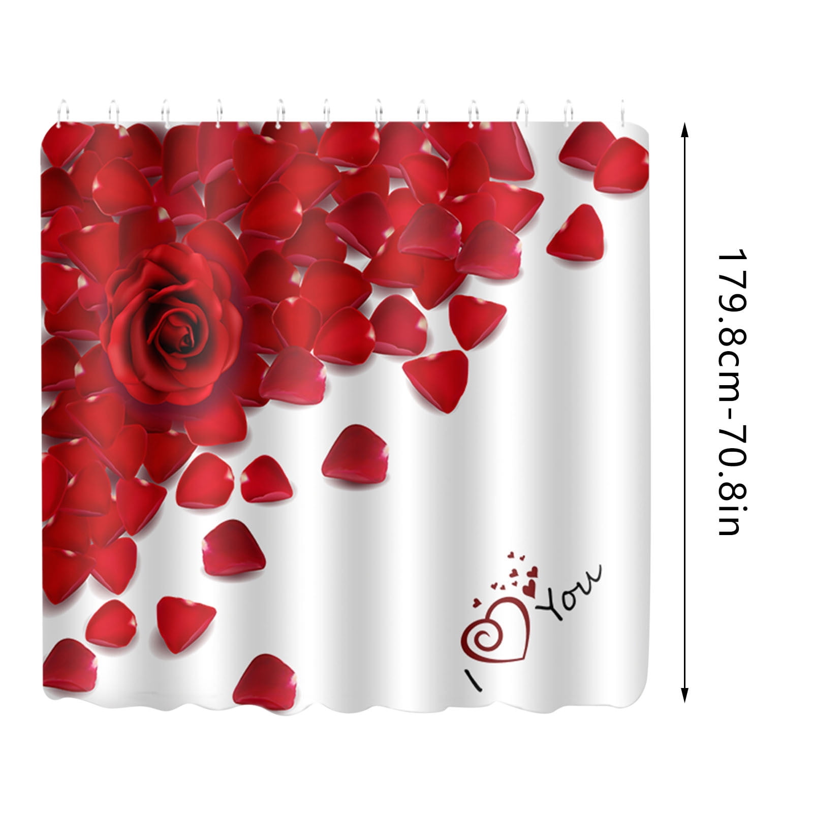 JeashCHAT Valentine's Day Curtains Valentine's Day Shower Curtain