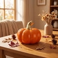 thumbnail image 5 of Small Ceramic Pumpkin Decoration, Paintable Fall Halloween Thanksgiving Decor, 2.6" Glossy Orange Saffron Figurine, Weatherproof DIY Craft Centerpiece for Kitchen Table Porch Home Accent Gift, 5 of 8