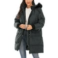 thumbnail image 1 of FUTATA Women's Winter Warm Coats Mid Length Puffer Jackets Outdoor Windproof Parka Thick Hooded Jackets with Pockets Dark Gray L, 1 of 6