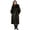 Black, variant on Women's Plus Size Hooded Faux Fur Coat