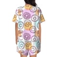 thumbnail image 3 of Naloa Donuts and Coffee Women's Short-Sleeved Pajama Set, Loungewear, Summer pajamas, Breathable Cozy - 3X-Large, 3 of 9