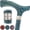 Blue Denium Handle, variant on Fritz Comfort Cane – Matching Stained Wood Handle & Shaft Arthritis-Friendly Grip, Walking Stick for Men and Women, Walking Cane