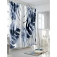 thumbnail image 3 of Abstract B;ie Leaf Shower Curtain Set ，Waterproof Fabric Shower Curtains Summer Tropical Leaves Watercolor Plant Shower Curtains for Bathroom,Bathroom Decor 54x"78", 3 of 6