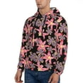 thumbnail image 3 of Kdxio Lilies Flowers Print Mens Casual Hooded Collar Drawstring Hoodies Pullover Sweatshirts Casual Long Sleeve Shirts-X-Large, 3 of 7