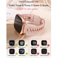 thumbnail image 2 of Correa de reloj Minyee Leather con cadena de metal para Fitbit, 2 of 6