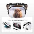 thumbnail image 3 of Japuie Cow Print Layer Fanny Pack with Adjustable Shoulder Strap,Double-Layer Waist Bag,Travelling Fanny Pack,Square Double Layer Waist Bag,for Exercise Running Travel Hiking, 3 of 7