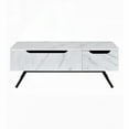 thumbnail image 2 of Throm White Faux Marble Grain Finish Lift-Top Coffee Table for Modern Living Rooms, 2 of 8