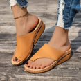 thumbnail image 2 of Dakaela Womens Leather Wedge Sandals Arch Support Orthopedic Flip Flops Non Slip Summer Walking Slides, 2 of 6