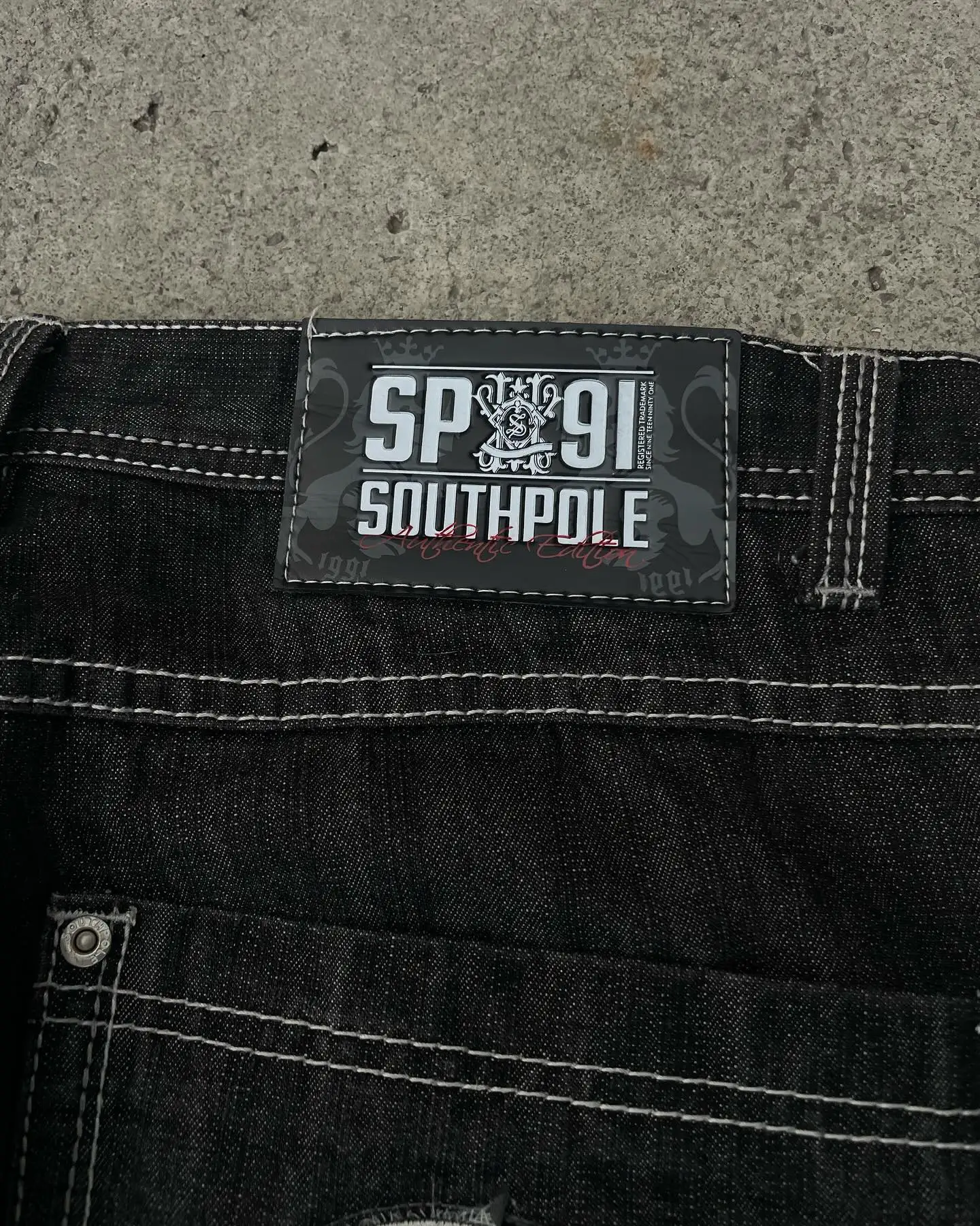 Y2K New Southpole Jeans American Retro Gothic Graphic Embroidery