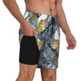 thumbnail image 3 of Goofa Squirrel And Leaves Printed Men's Swim Trunks Board Shorts Quick Dry Mens Swimming Trunks with Compression Liner,Breathable Fit Hawaii Beach Shorts-Large, 3 of 9