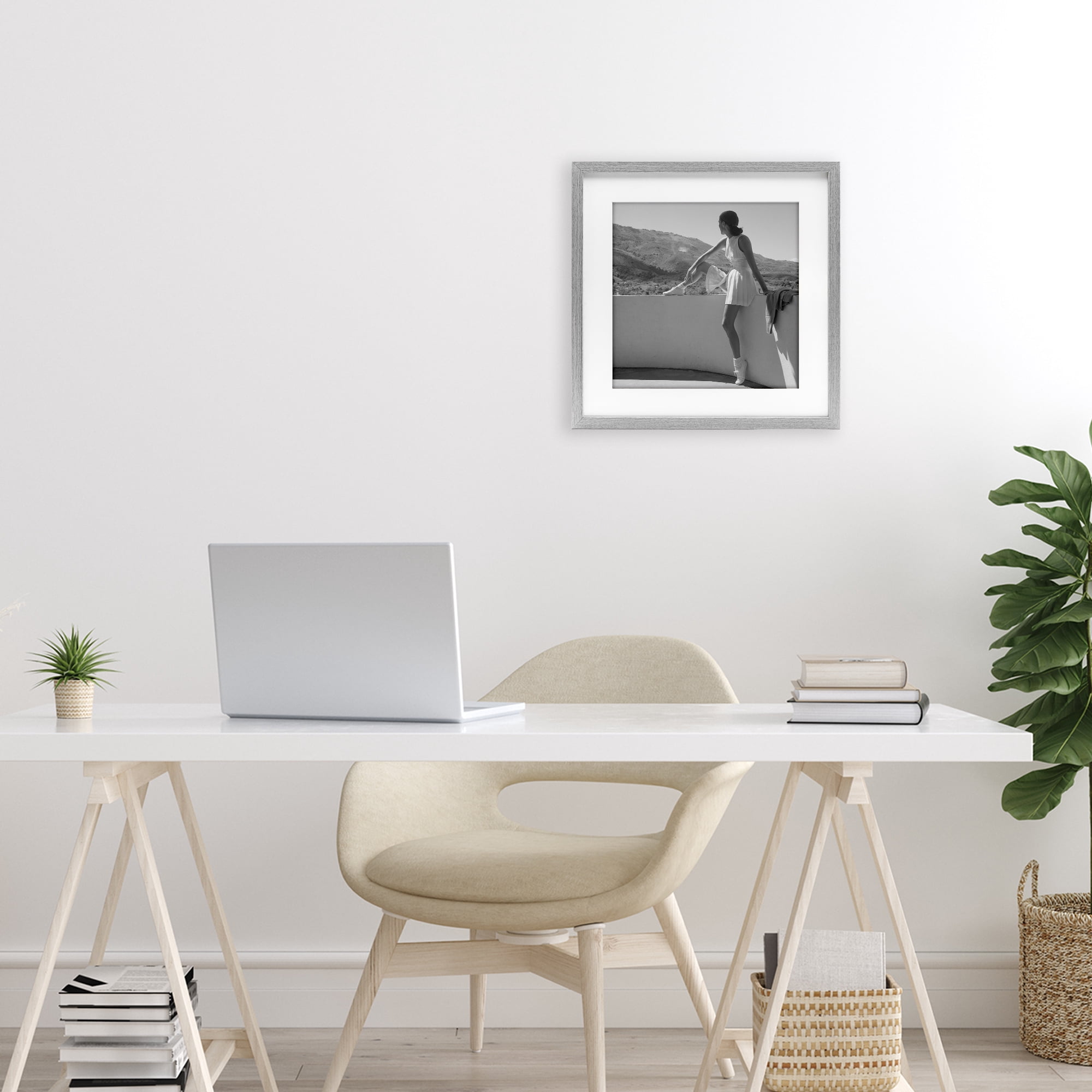 Stupell Industries Woman In Tennis Outfit Gray Framed Print Under Glass, design by Toni Frissell
