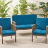 thumbnail image 2 of GDF Studio Eydan Outdoor Water Resistant Fabric Loveseat and Club Chair Cushions, Dark Teal, 2 of 13