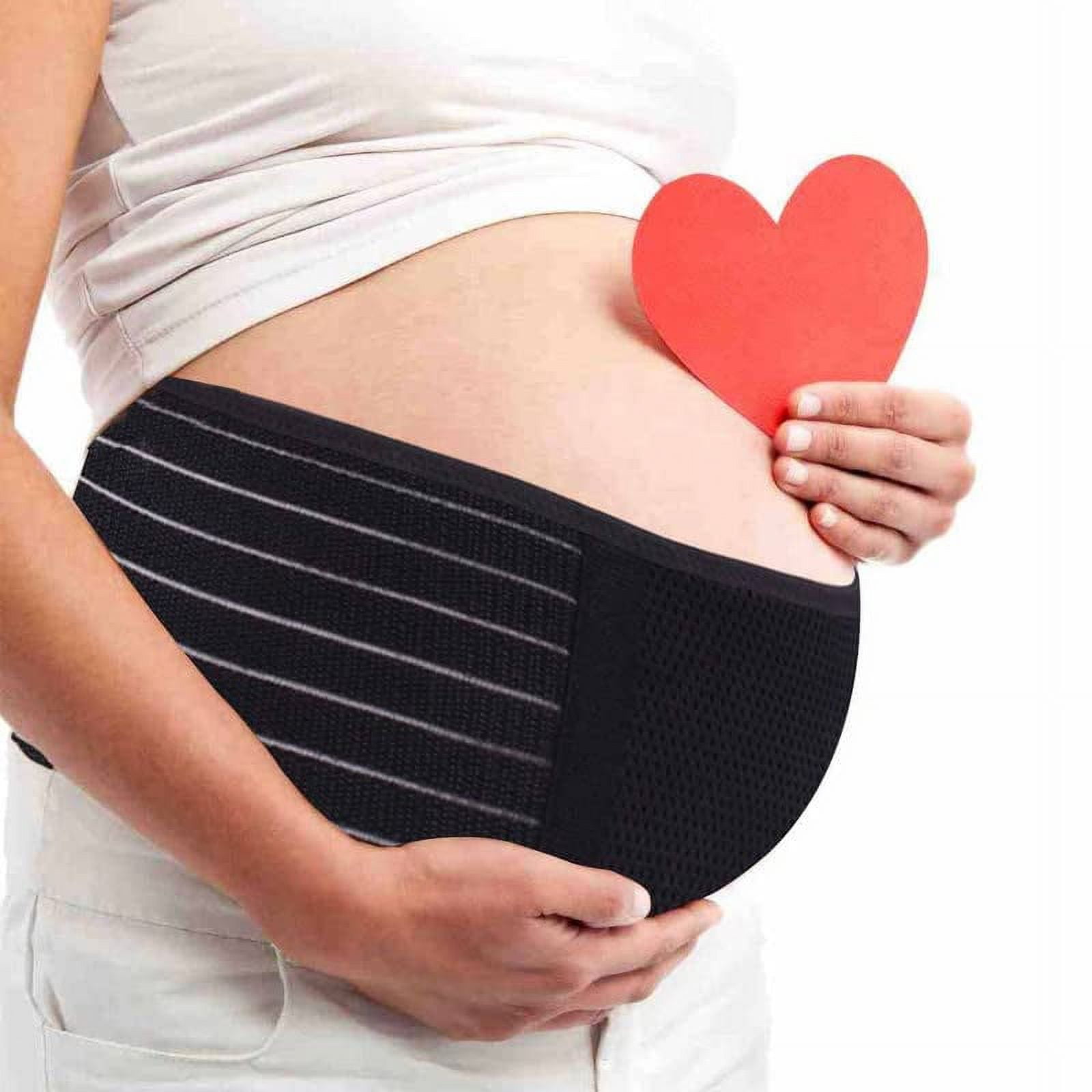 ZHUYING Belly Band for Pregnancy Maternity Belt Pregnancy Support Belt Bump Band Abdominal Brace Belt - Relieve Lower Back, Pelvic and Hip Pain (Black/L/XL)