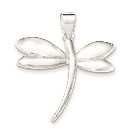 925 Sterling Silver Dragonfly Polished Open-back Charm Pendant