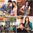 thumbnail image 4 of Pioneer Flower Floral Print Pattern Apron-Garden Aprons for Women with Pockets-Cotton Linen Waterproof Kitchen Cooking Gardening Aprons Adjustable for Kitchen,Cooking,BBQ and Salon 33x27 Inch, 4 of 7