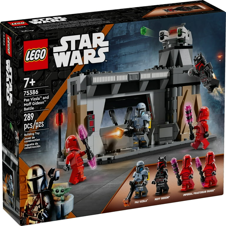 LEGO Star Wars The Mandalorian Paz Vizsla and Moff Gideon Battle Fun Building Set for Kids Collectible Star Wars Toy with 4 Minifigures Star Wars
