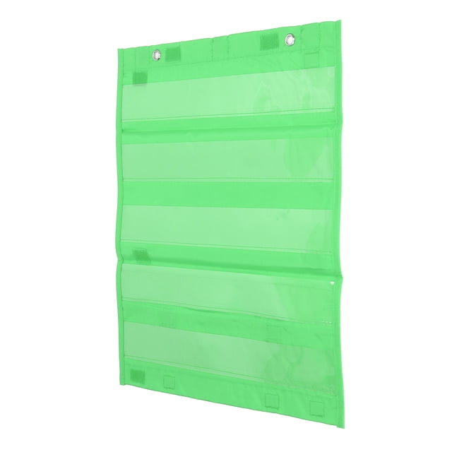 Pocket Chart, Polyester PVC 5 Rows Schedule Pocket Chart For Activities For Kids For School Green