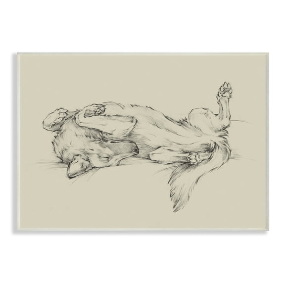Stupell Industries Dog Napping Animal Pet Drawing Unframed Art Print Wall Art, 10x15, by Ethan Harper
