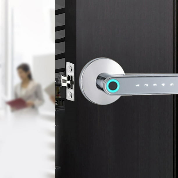 de puerta inteligente, de puerta biométrica dactilar, manija de puerta inteligente, cerrojos de seguridad con , Plata BLESIY cerradura de la puerta de huellas dactilares