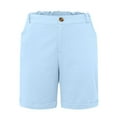thumbnail image 3 of Womens Plus Size Casual Shorts Elastic Waist Comfy Sports Shorts Summer Slim Fit Solid Beach Shorts With Pockets, 3 of 4