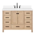 thumbnail image 2 of Ariel Cambridge 49 Inch Single Oval Sink Bathroom Vanity With Pure White Quartz Countertop 1.5 Inch Edge In Oak, 2 of 10