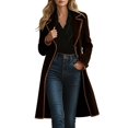 thumbnail image 2 of Women's Long Sleeves 2026 Fashion Velvet Jacket Open Front Button Cardigan Coat Outerwear, 2 of 8