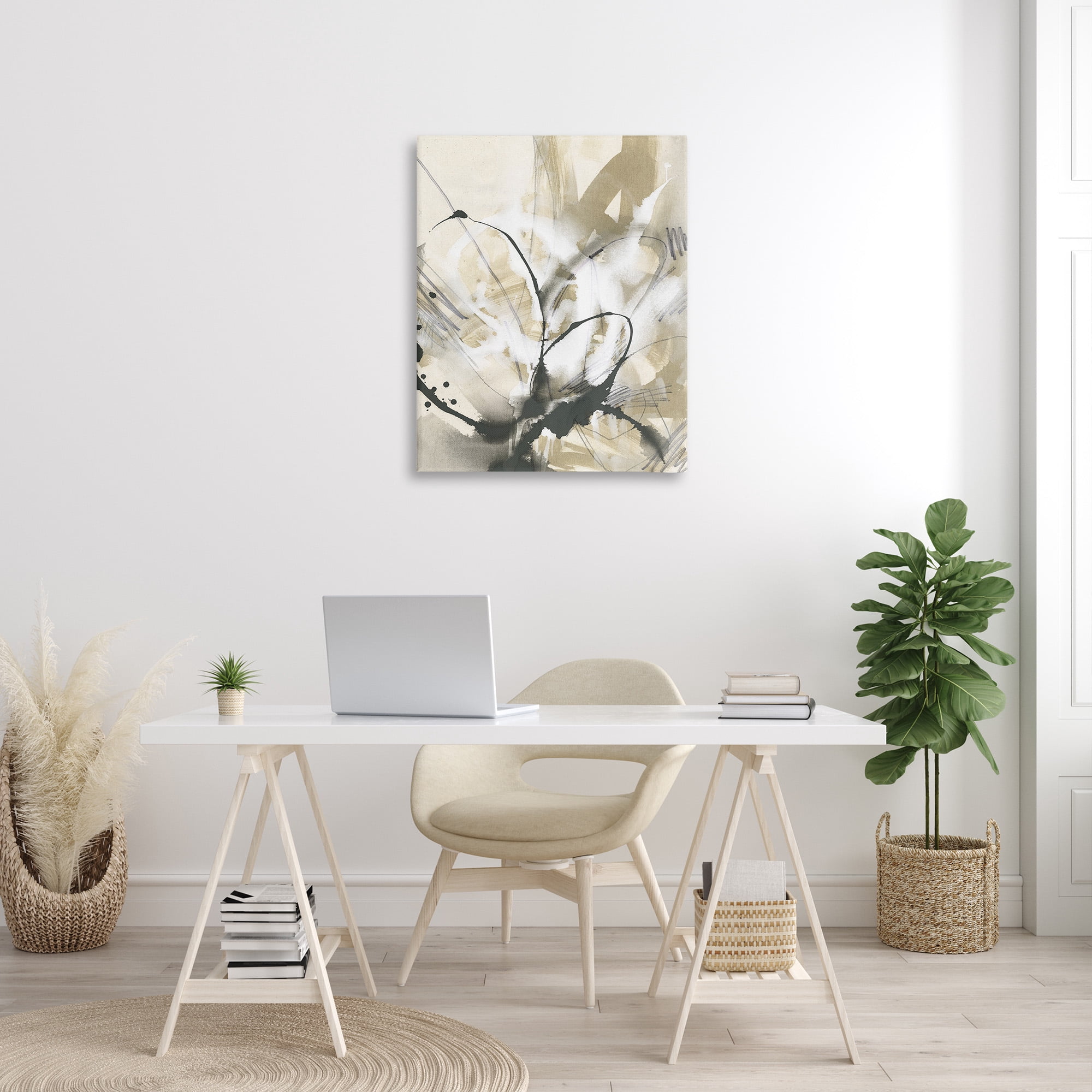 Stupell Industries Circular Complex Abstract Abstract Painting Gallery Wrapped Canvas Art Print Wall Art, 30 x 40