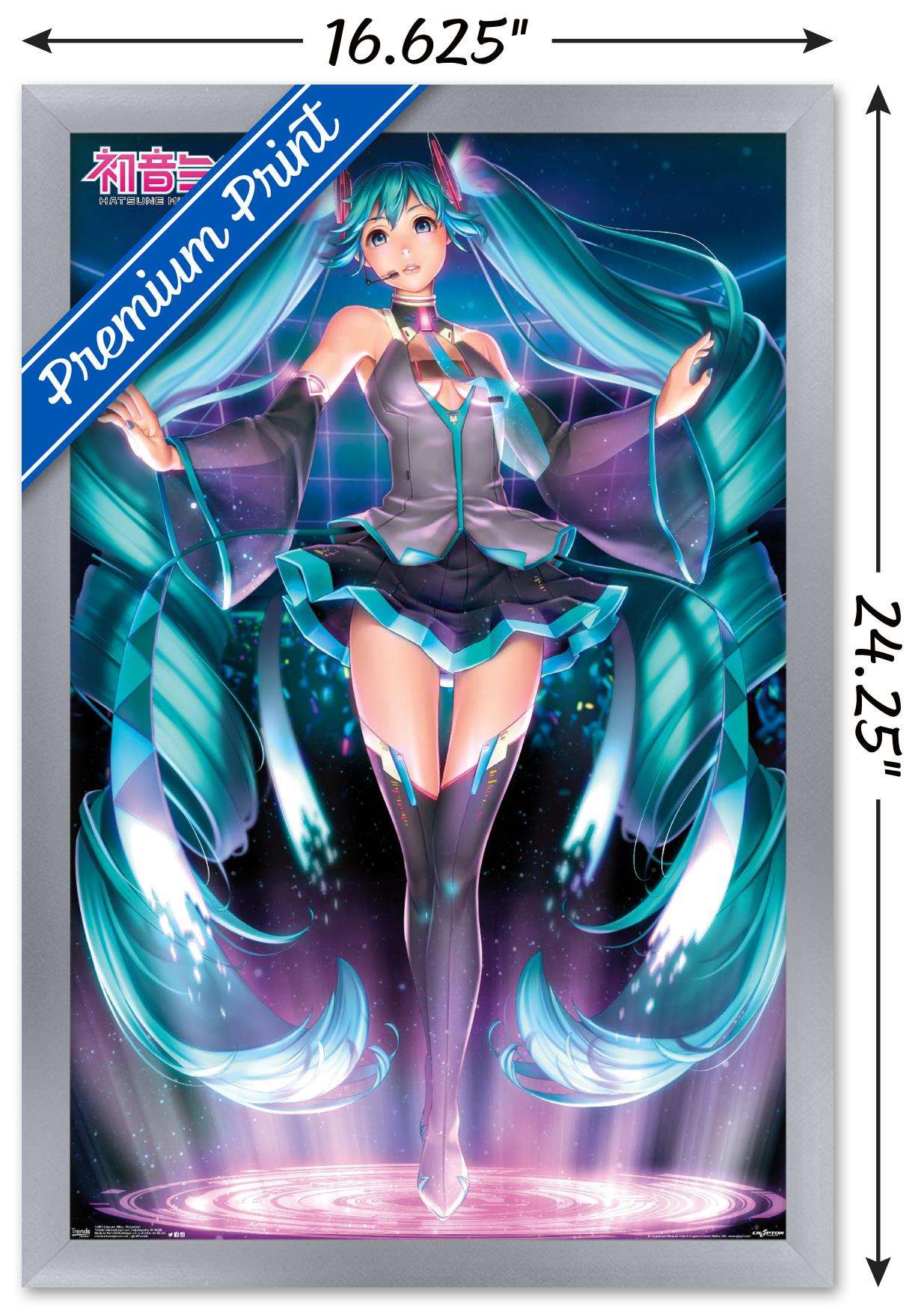 Hatsune Miku - Projection Wall Poster, 14.725" x 22.375", Framed