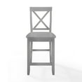 thumbnail image 4 of Retro Bar Stools Set of 2 - X Back Kitchen Counter Stools - 24 Inch Height - Gray Finish, 4 of 6