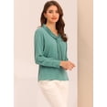 thumbnail image 3 of DARING DIVA Work Office Blouse Pleated Top Shirt XS Mint Blue, 3 of 6