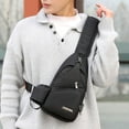 thumbnail image 4 of Hombres de moda Pecho Bolsa Viaje al aire libre Ligero Cross Body Pouch Los 33x16x8cm SM SunniMix Bolsas de moda para hombres, 4 of 8