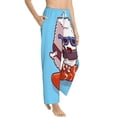 thumbnail image 3 of Kdxio Women's Comfy Stretch Sushi Salmon SurfingPrint Drawstring Pajama Pants-Small, 3 of 9