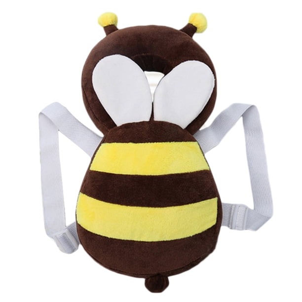 Almohada de protección para la cabeza de bebé con diseño de abeja de dibujos animados, almohadilla antichoque y anticaídas, reposacabezas