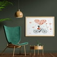 thumbnail image 2 of Valentines Wall Art with Frame, Girl Cycling with Big Heart Woman Love Romantic Day Celebration Life Print, Printed Fabric Poster for Bathroom Living Room, 35" x 23", Red Black White, by Ambesonne, 2 of 2