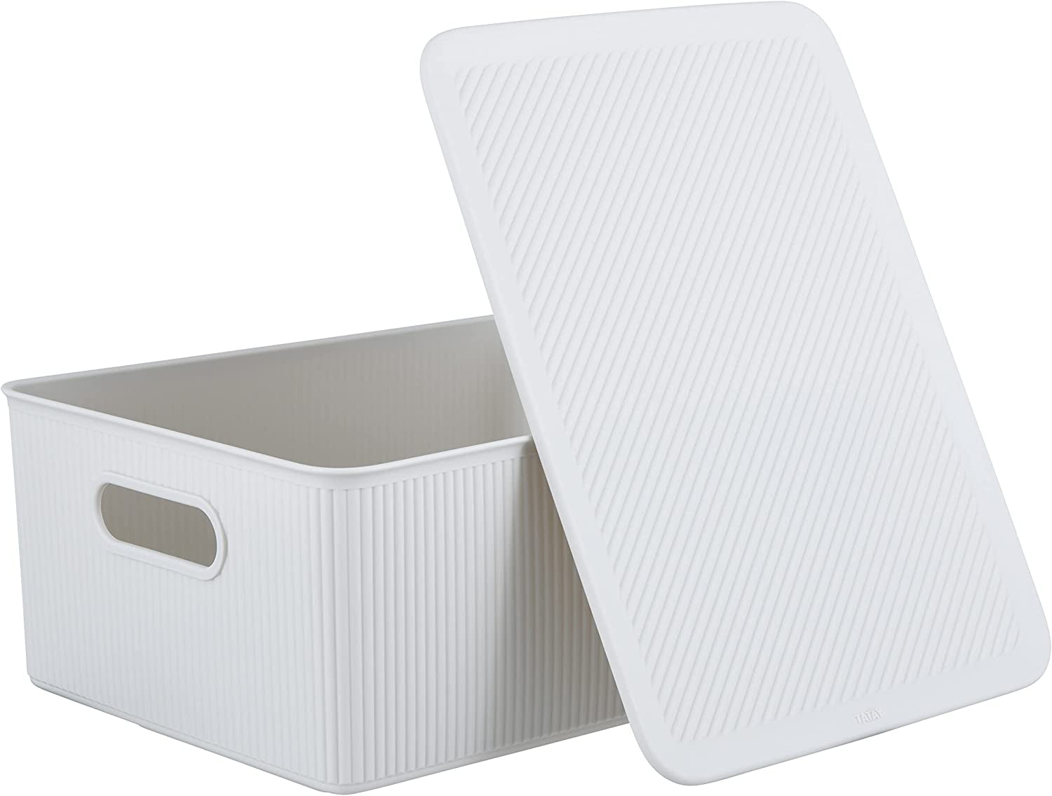 Superio Small Ribbed Plastic Storage Basket Organizer (2 Pack), 1.5 Liter  Mini Closet Storage bin for Home, Shelf, Pantry, and Cosmetics – White Smoke