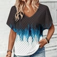 thumbnail image 1 of Xuyuer Womens T Shirt Casual Short Sleeve V-Neck Graphic T-Shirt Tops Tees Summer Dressy Casual Tops Pleated FrontVintage Shirt for Women Graphic Tee Casual Cottagecore Summer T Shirt, 1 of 6