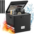 thumbnail image 1 of Caja de almacenamiento de discos de vinilo onvvippiv grande con cerradura negra, 1 of 7