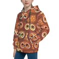 thumbnail image 2 of Balery Brown Owl Pattern Boys Hoodie, Youth Pullover Hooded Sweatshirt, Kangaroo Pocket Hoodie for Kids Girls -Small, 2 of 6