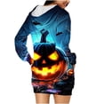 thumbnail image 7 of Taqqpue Halloween Print Hoodie Dress for Women Ghost Pumpkin Witch Mini Dresses Halloween Costumes Long Sleeve Cosplay Halloween Party Dress with Pockets, 7 of 7