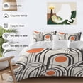 thumbnail image 3 of Black Orange Comforter Set California King Size, Abstract Line Boho Minimalist Mid Century Arch Geometric Soft Bedding Set for Man Woman, 4 Pieces Duvet Cover Set with Fitted Sheet, 2 Pillowcases, 3 of 12
