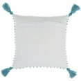 thumbnail image 2 of Nourison Loop Stripe Tassle Turquoise 18" x 18" Indoor/Outdoor Throw Pillow, 2 of 6