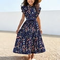 thumbnail image 2 of Vestido de Fiesta de Navidad de Niñas Impresión de Verano Vestido de Princesa Largo sin Mangas Irregular para las Vacaciones de los Niños, 2 of 9