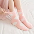 thumbnail image 3 of MSJUHEG Fuzzy Socks,Warm Socks,Slipper Socks for Men,Fluffy Socks,Wool Socks,Fuzzy Socks Winter Coral Socks Polka Dot Cute Home Stocking Pink One Size, 3 of 5