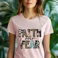 thumbnail image 5 of Faith Over Fear T-Shirt | Mixed Print Inspirational Christian Tee, White, Size S, 5 of 6