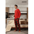 thumbnail image 4 of ZEFORTEX Men's Pajamas Set Long Sleeve Top with Plaid Pants Soft Sleepwear Loungewear, 4 of 6
