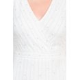 thumbnail image 4 of Adrianna Papell V-Neck Beaded & Sequined Sleeveless Banded Waist Slit Front Zipper Back Mesh Dress-IVORY / 4, 4 of 4