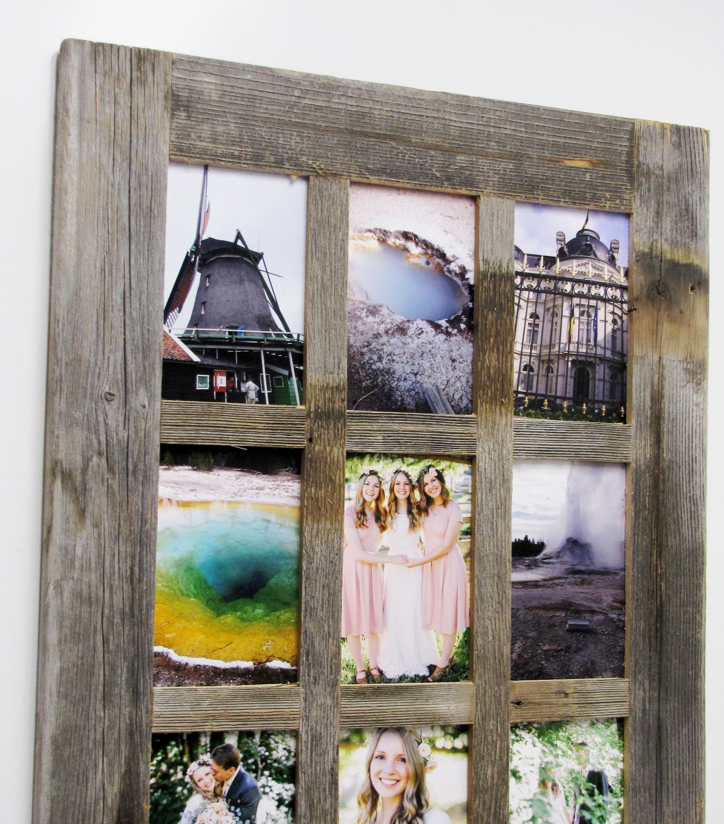 9 Openings 4×6 Window Collage Barn Wood Multi Picture Frame