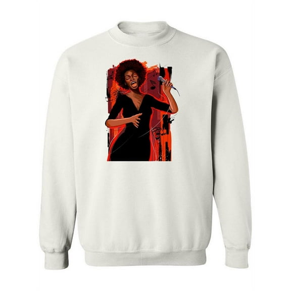 Beautiful Jazz Singer Design. Sweatshirt Women -Image by Shutterstock, Female Medium