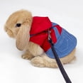 thumbnail image 3 of Small Pet Lop-eared Rabbit Clothes Leash Set  Hoodie Strap Leash for Jeans Guinea Pig Hamster, 3 of 4